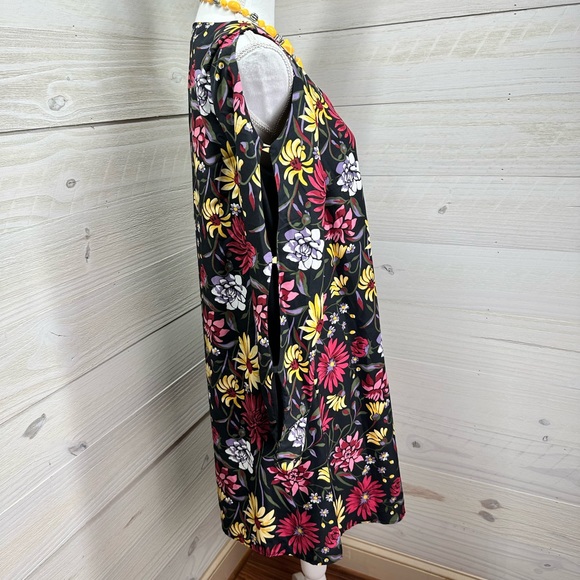 Grace Elements Cold Shoulder Cut out Sleeve Floral Print Dress 8 FREE SHIP - Picture 2 of 4